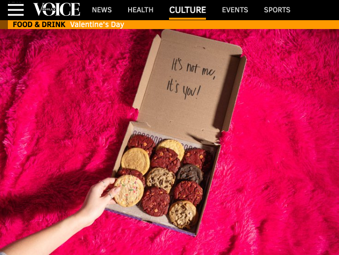 Insomnia Cookies' breakup box campaign featured on a media outlet